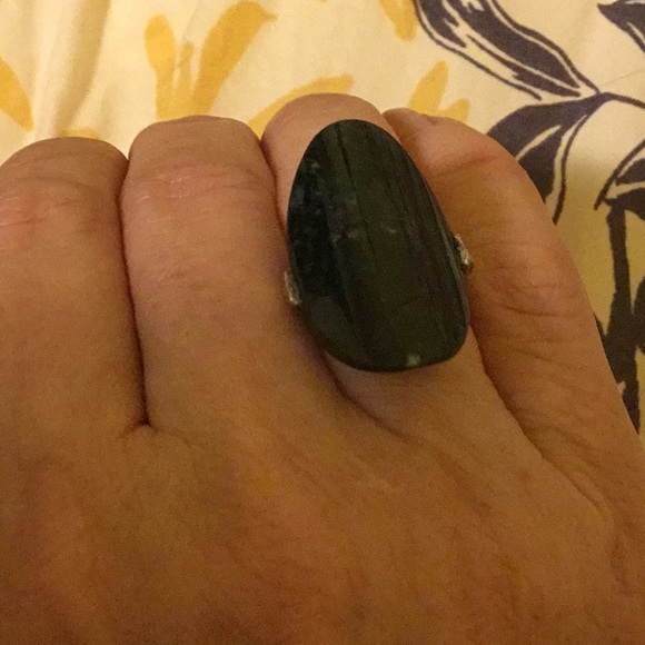 Jade silver ring, size 5 - Picture 6 of 6
